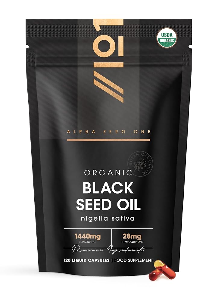 ALPHA01 Organic Black Seed Oil Capsules 1440mg