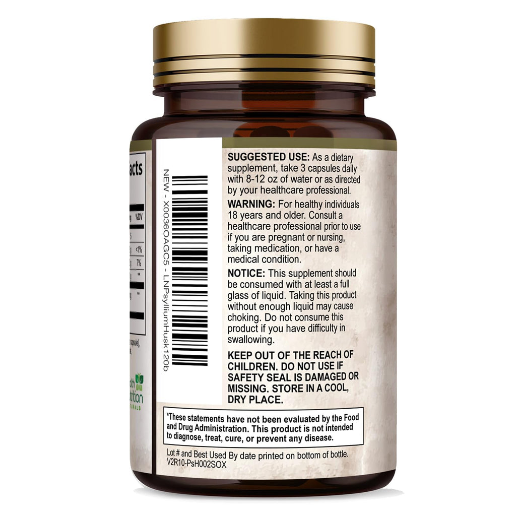Health Nutrition Naturals Psyllium Husk Capsules - Psyllium Husk