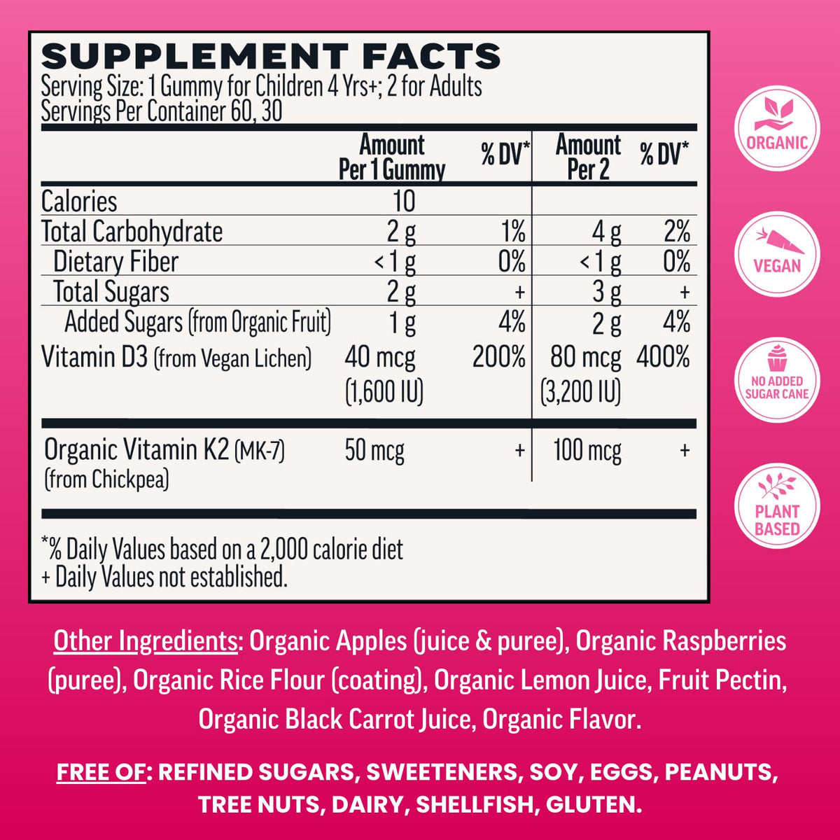Llama Naturals Vitamin D3 Vegan Gummies Immune Support - 60 Gummies - image 3