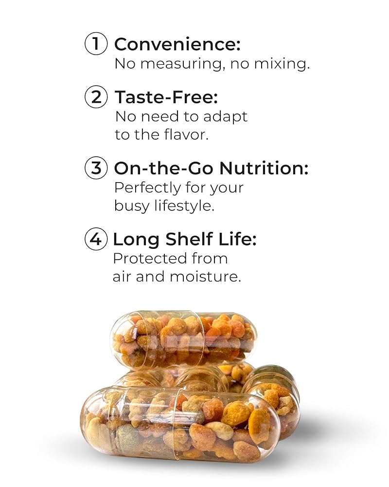 New Time Organic Bee Pollen Capsules for Energy & Immune Support - 100 Count - image 4
