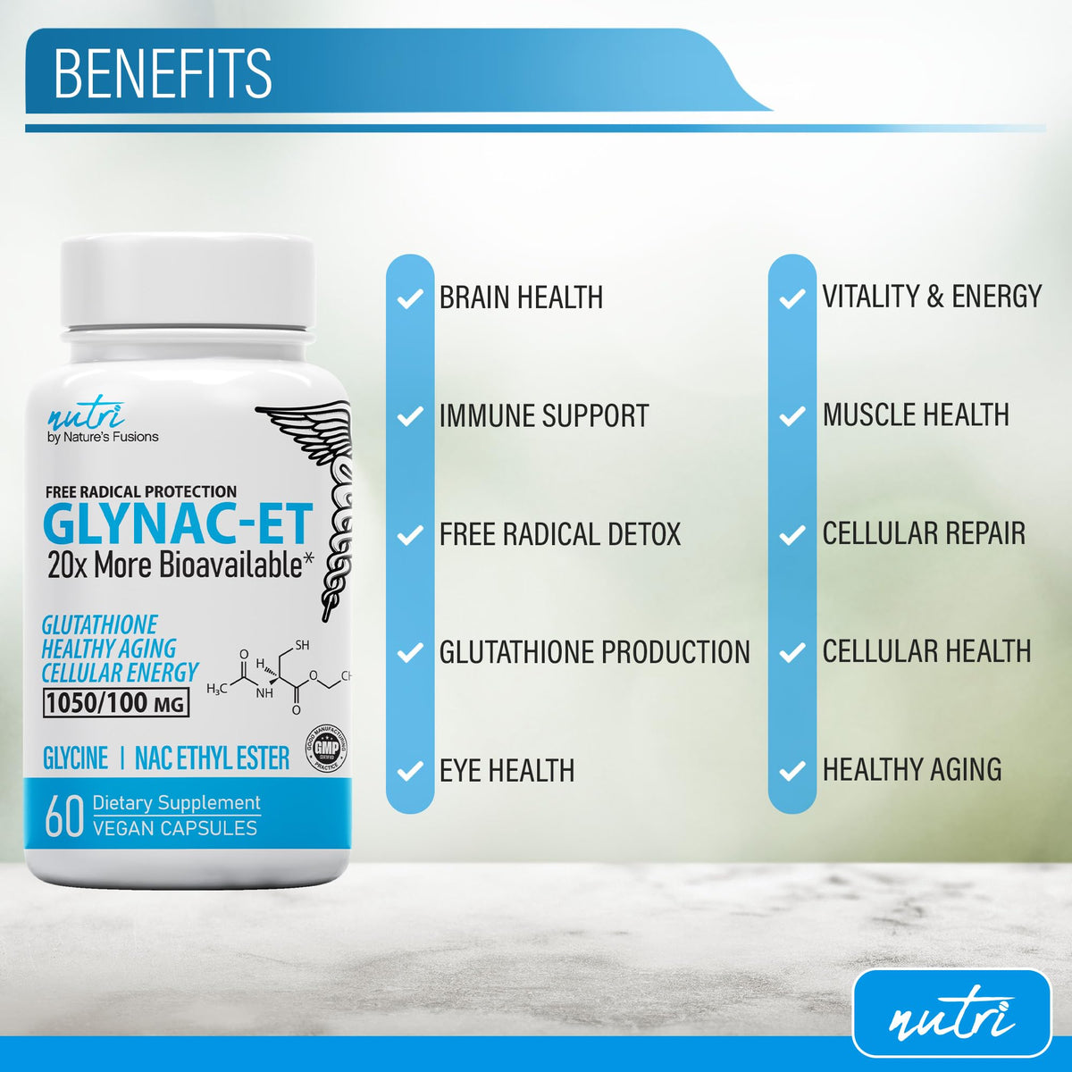 Nature's Fusions GlyNAC-ET N-Acetyl Cysteine Glycine - 60 Capsules - image 3