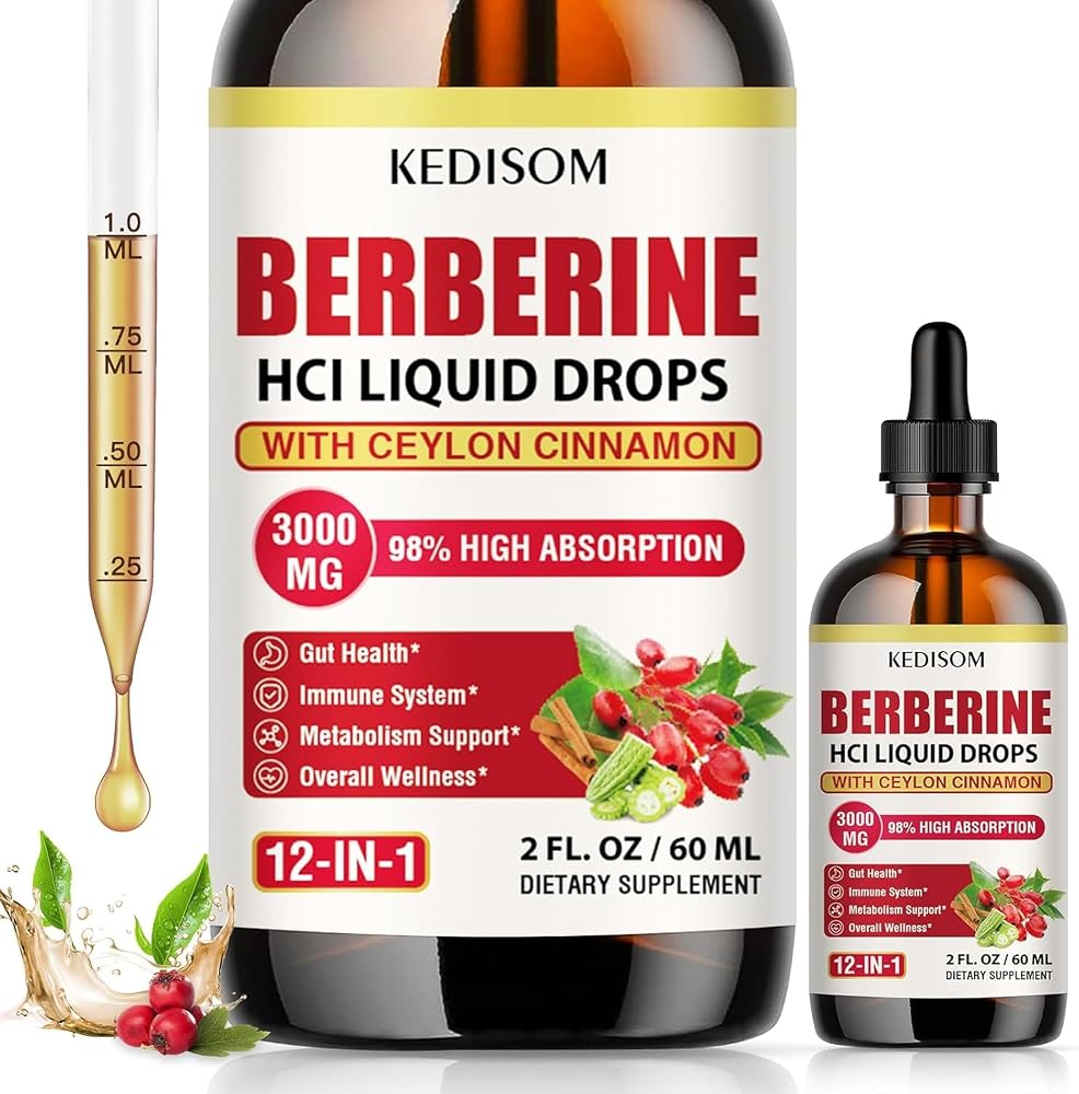 KEDISOM 12-in-1 Berberine Supplement Liquid Drops