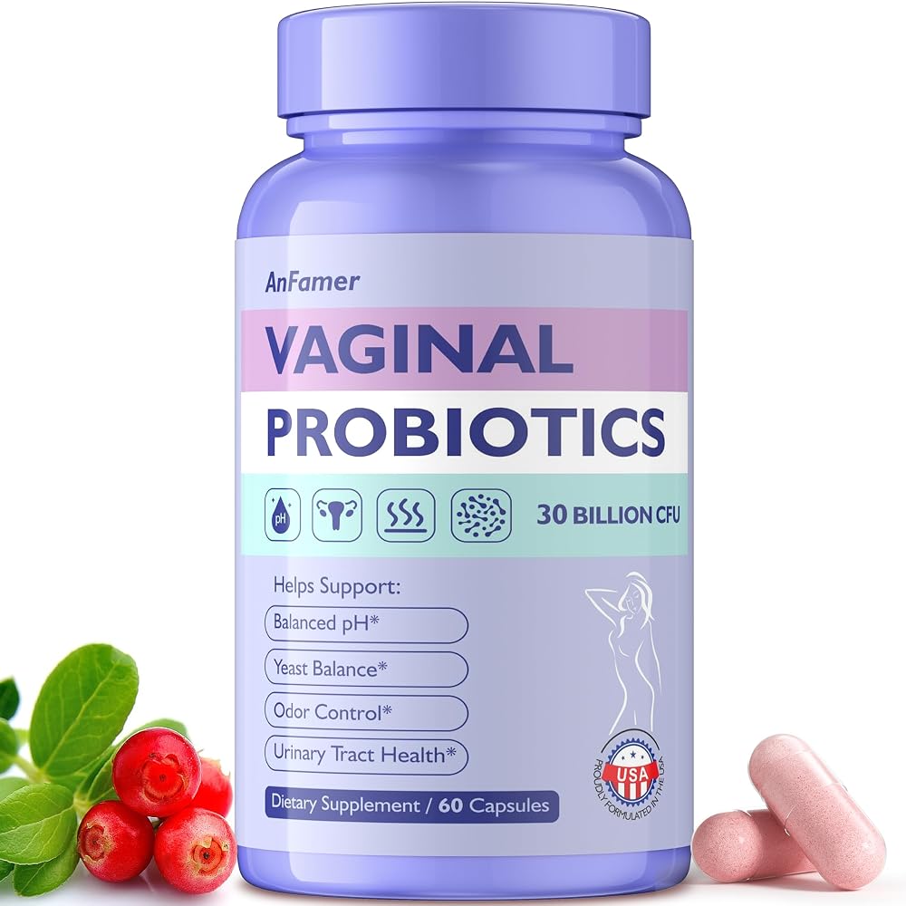 AnFamer Vaginal Probiotics for Women 30 Billion CFU - 60 Capsules