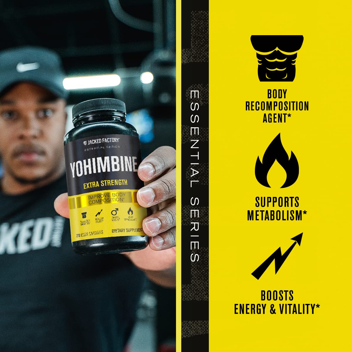 Jacked Factory Yohimbine Extra Strength Supplement - 270 Capsules - image 3