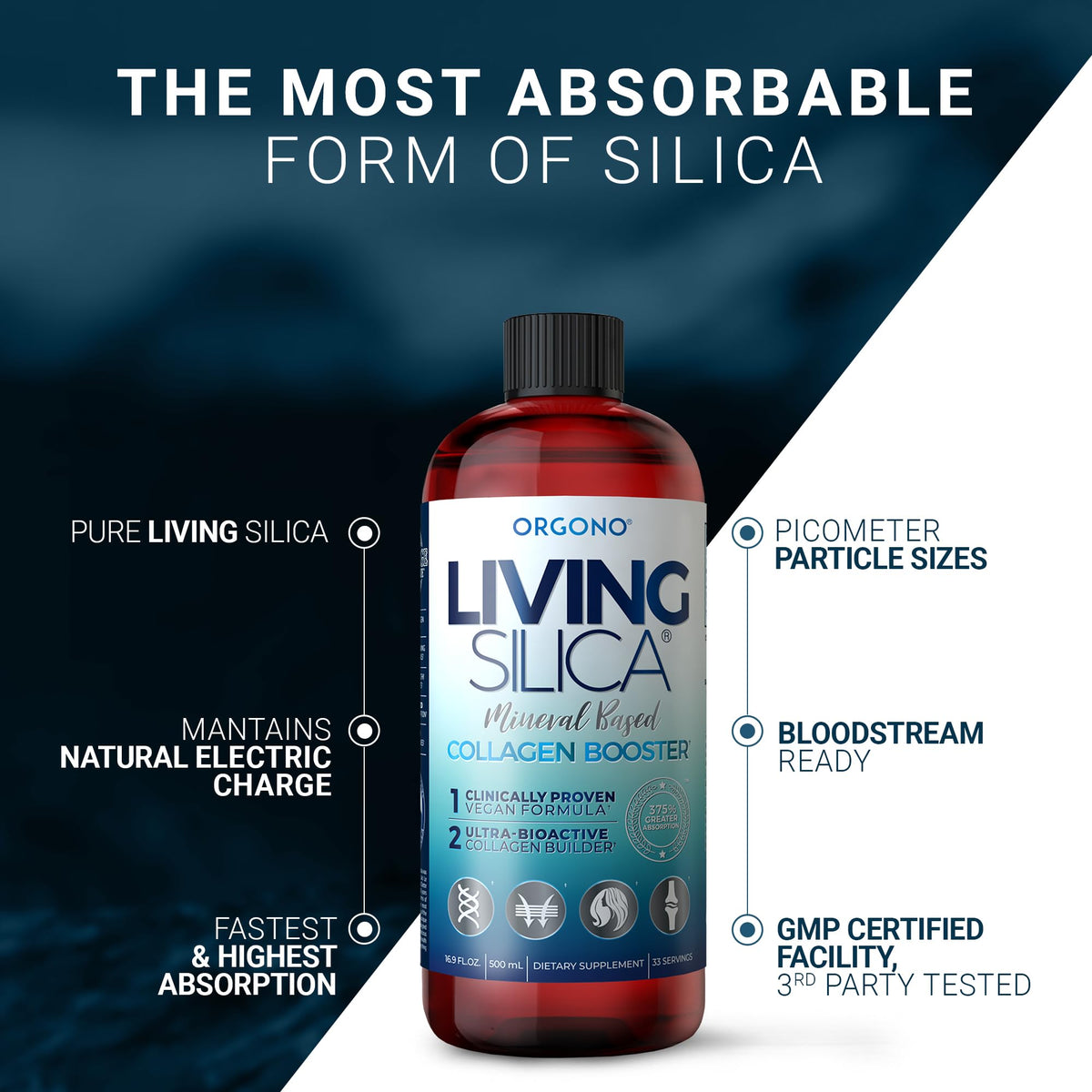 Living Silica ORGONO Collagen Booster Liquid - 16.9 Fl Oz - image 4