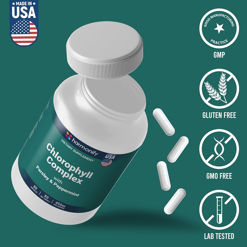 HARMONIFY Chlorophyll Capsules 450mg - 120 Capsules - image 2