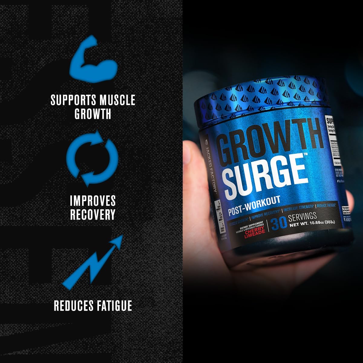 Jacked Factory Growth Surge Creatine Post Workout Powder - 30 Servings - image 2