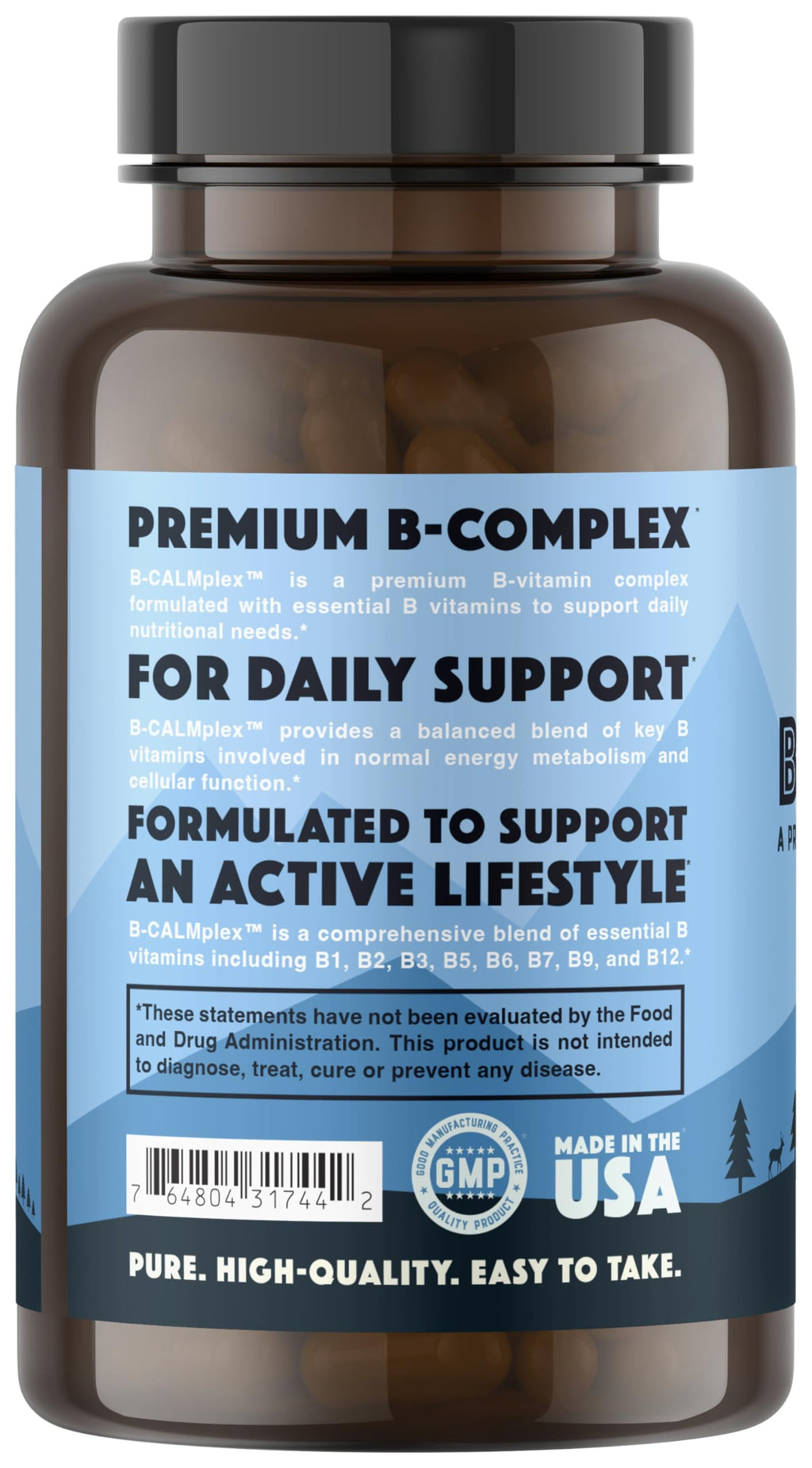 Natural Rhythm B-CALMplex B-Complex with Methylfolate & B12 - 90 Capsules - image 2