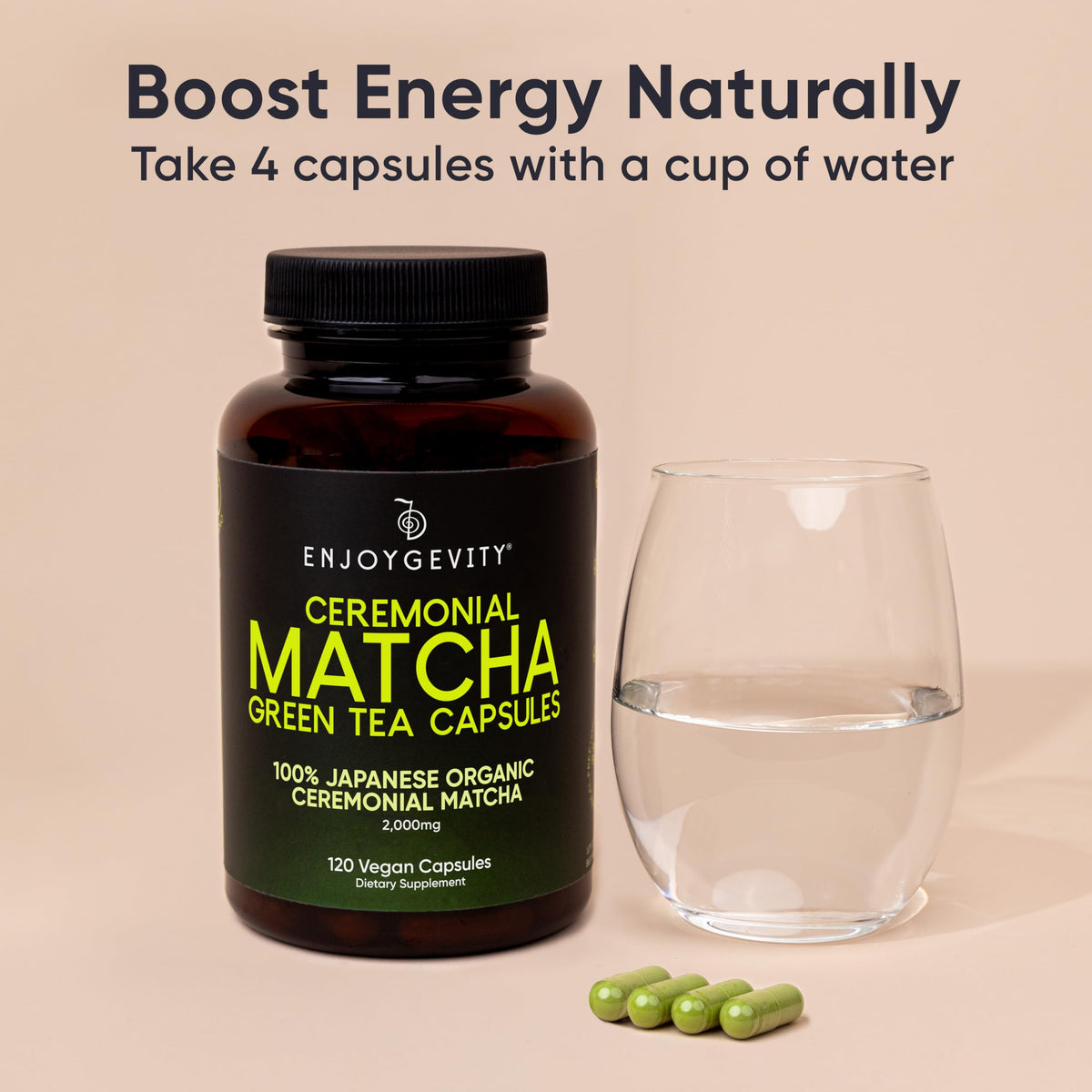 EnjoyGevity Organic Ceremonial Matcha Green Tea Capsules - 120 Capsules - image 4