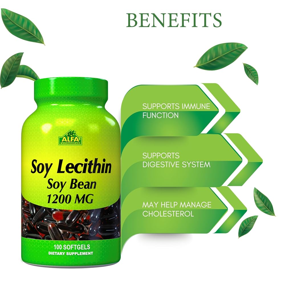 ALFA VITAMINS Soy Lecithin 1200 mg - 100 Softgels - image 4