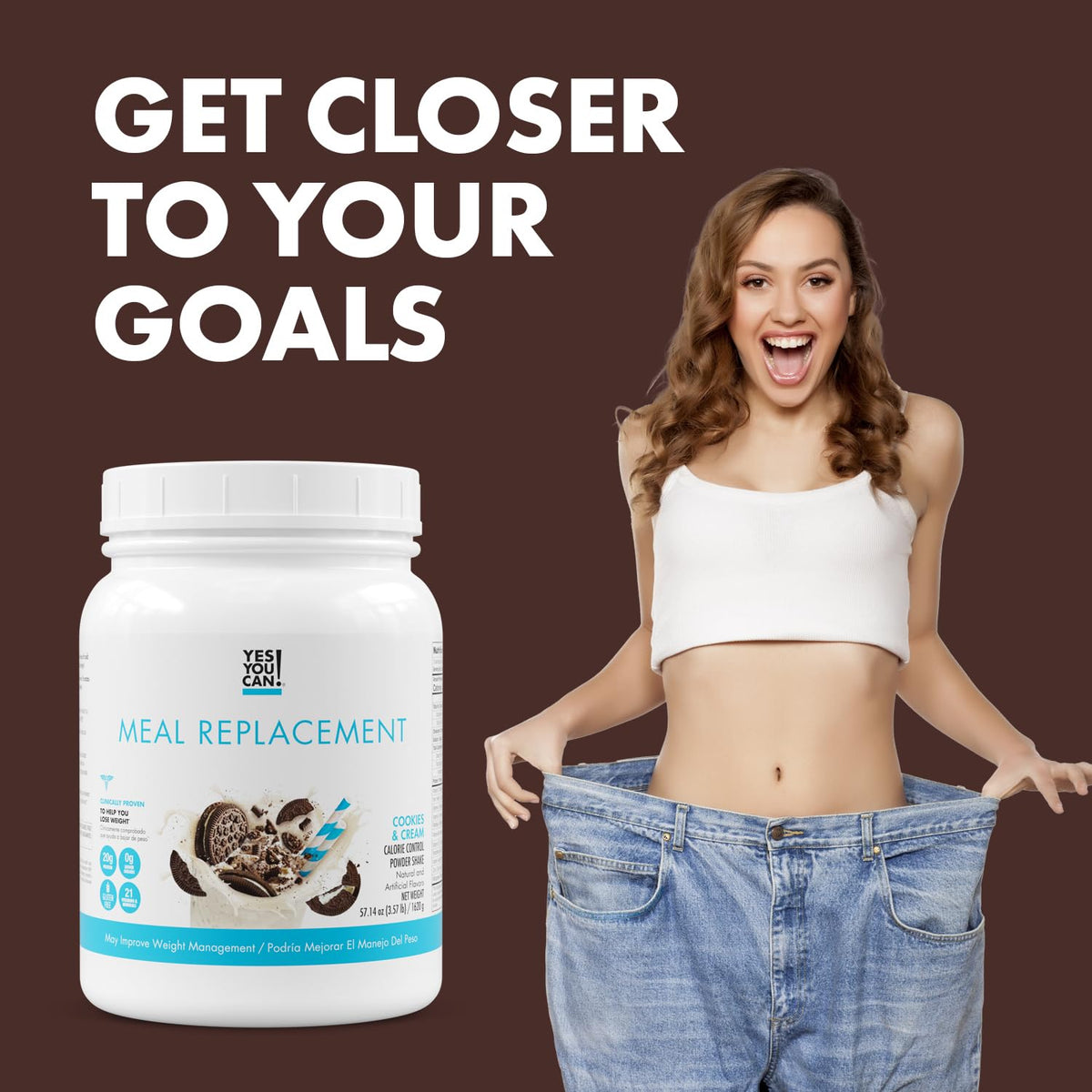 Yes You Can! Complete Meal Replacement Cookies & Cream - 15 Servings - image 5