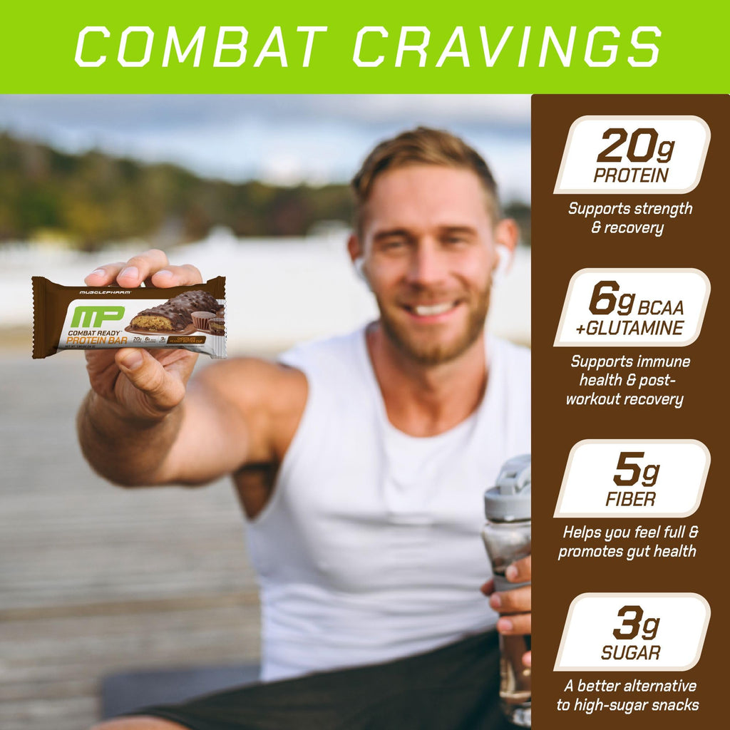 MusclePharm Combat Ready Protein Bar Chocolate Peanut Butter Cup - 12 Bars - image 3