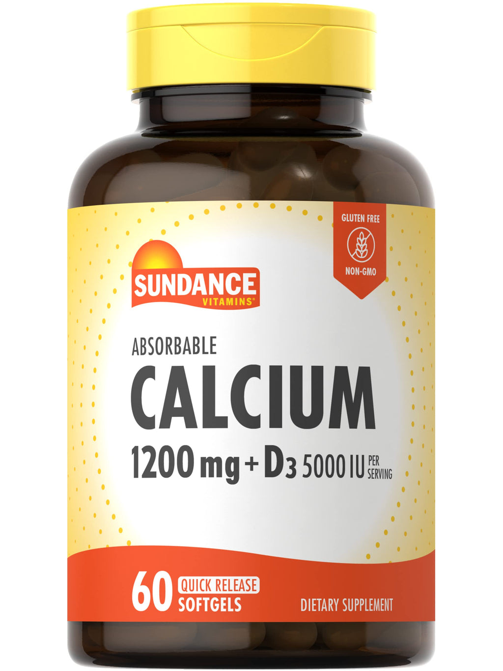 Sundance Calcium 1200 mg with Vitamin D3 5000 IU - 60 Softgels