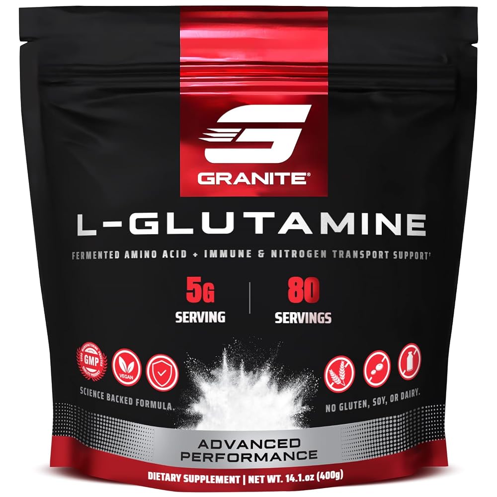 Granite L-Glutamine Powder for Muscle Recovery - 80 Servings
