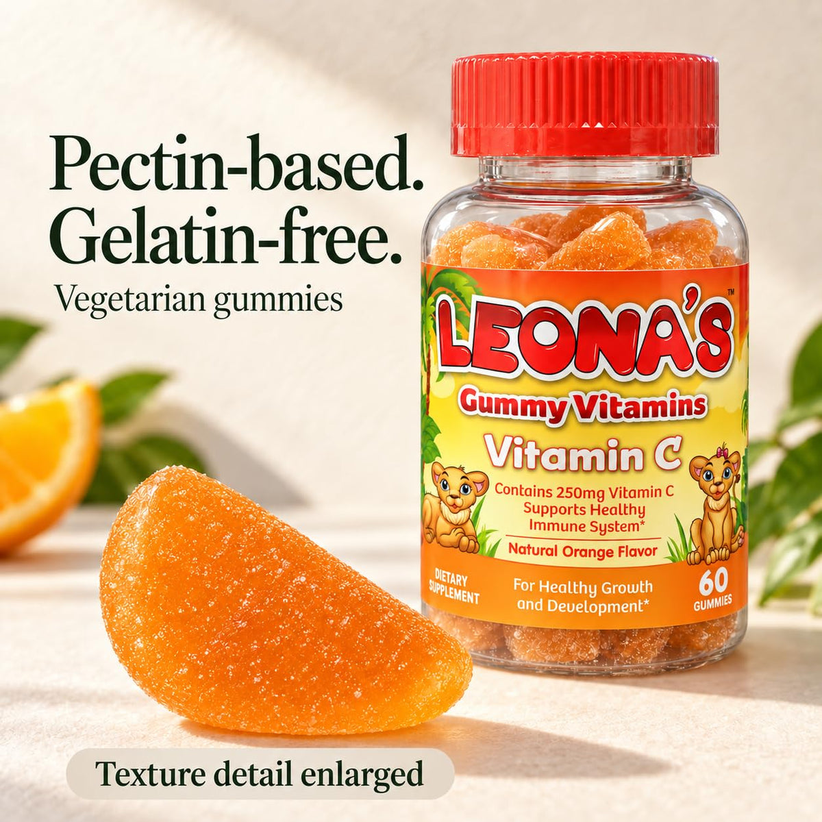 LEONA'S Vitamin C Gummies for Kids, Natural Orange Flavor - 60 Count - image 3