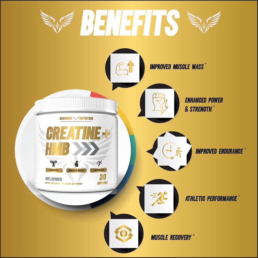 Maverick Nutrition Creatine HMB Powder for Muscle Growth - 30 Servings - image 3