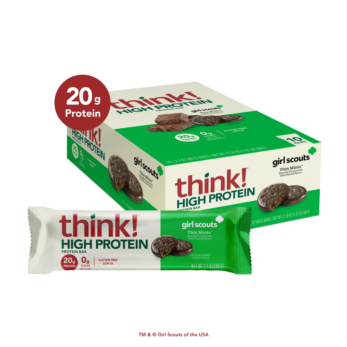 thinkThin Girl Scout Thin Mints High Protein Bar - 10 Count - image 2