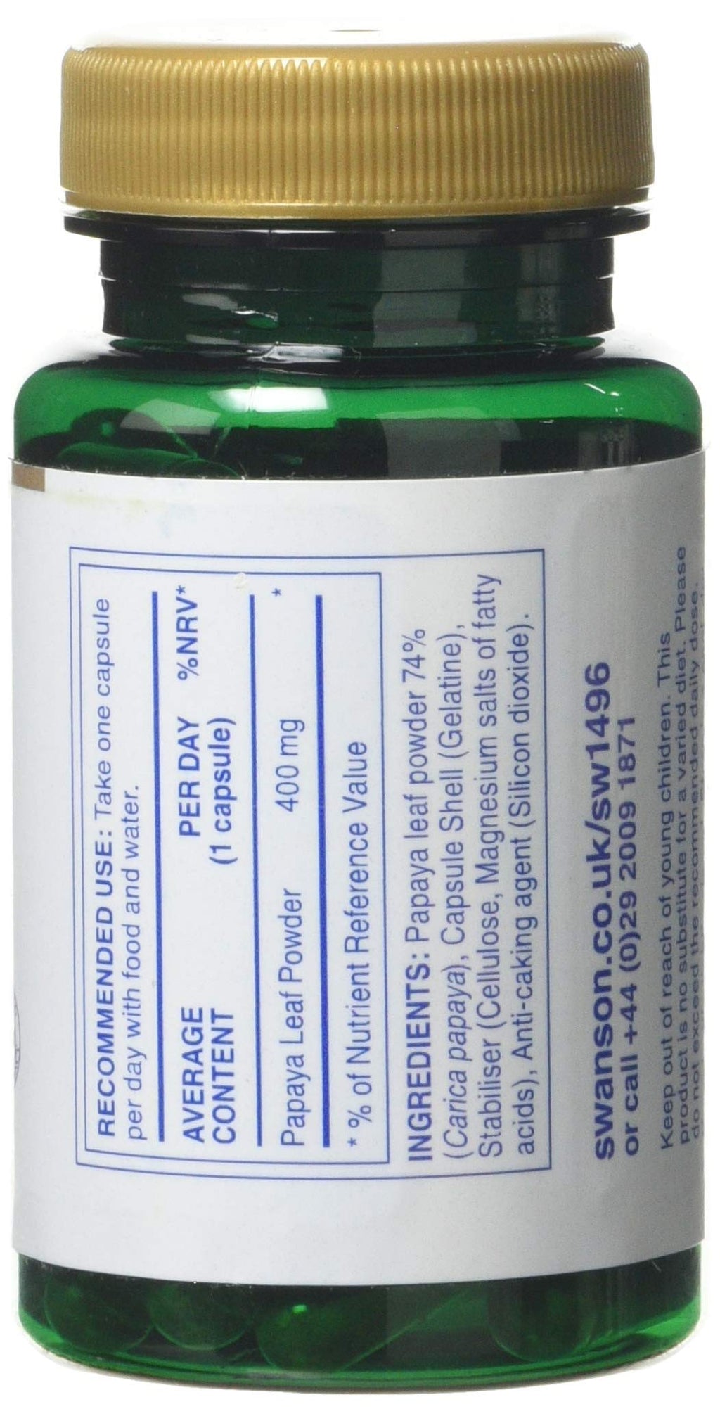 Swanson Full Spectrum Papaya Leaf 400 mg - 60 Capsules - image 2