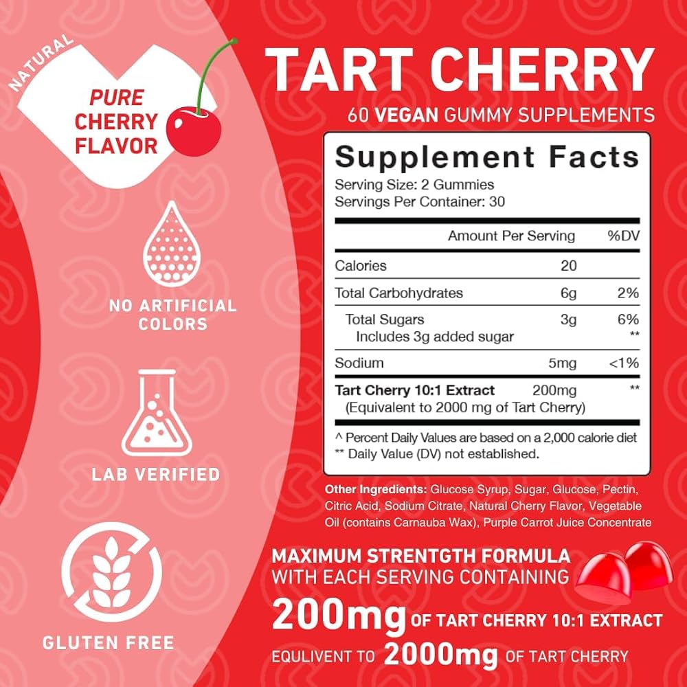 PUREFINITY Tart Cherry Gummies Uric Acid Flush - 120 Count - image 4