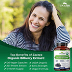 Zazzee USDA Organic Bilberry 20:1 Extract - 120 Capsules - image 4