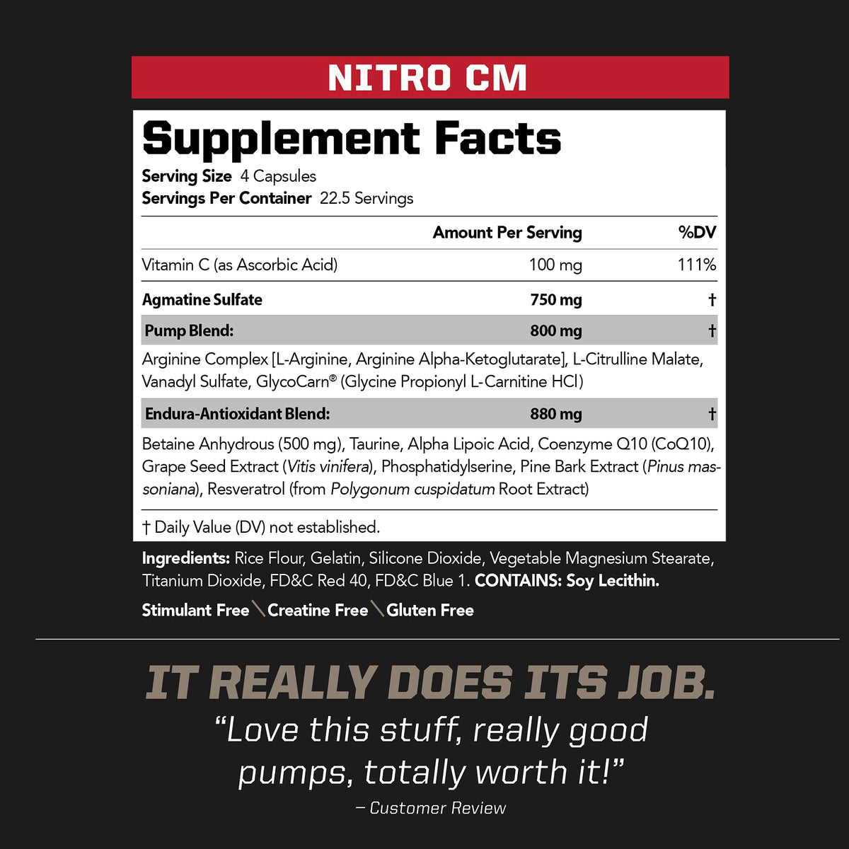 PMD Sports Nitro CM Nitric Oxide Booster with Agmatine - 90 Capsules - image 2