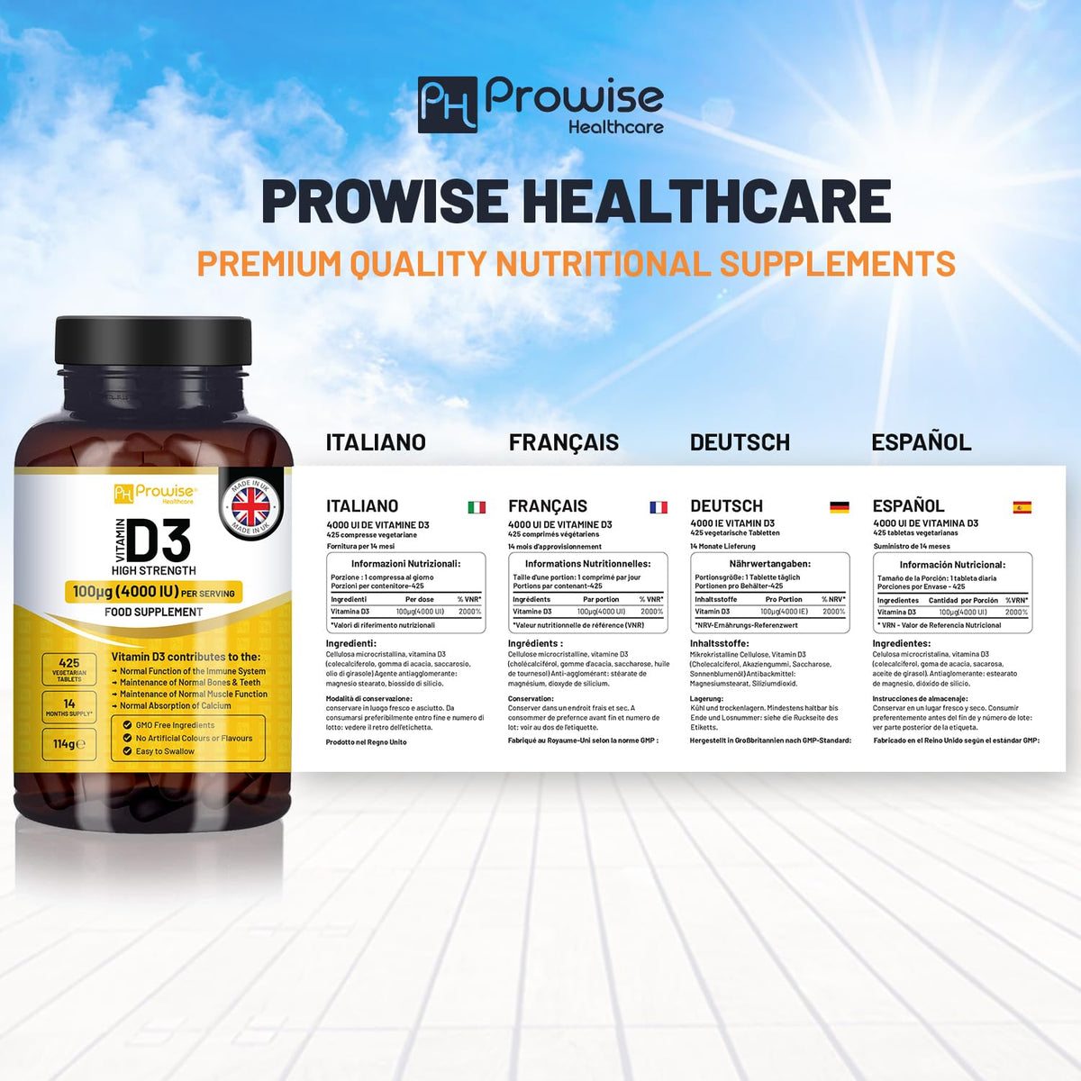 PH Prowise Healthcare Vitamin D3 4000 IU - 425 Tablets - image 4