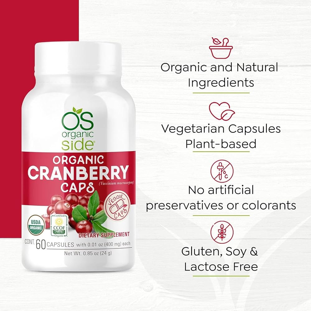 OS Organic Side Cranberry Capsules for Urinary Health - 120 Capsules - image 4