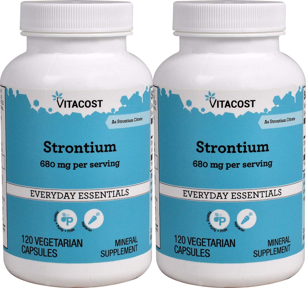 Vitacost Strontium 680 mg Bone Support - 120 Vegetarian Capsules