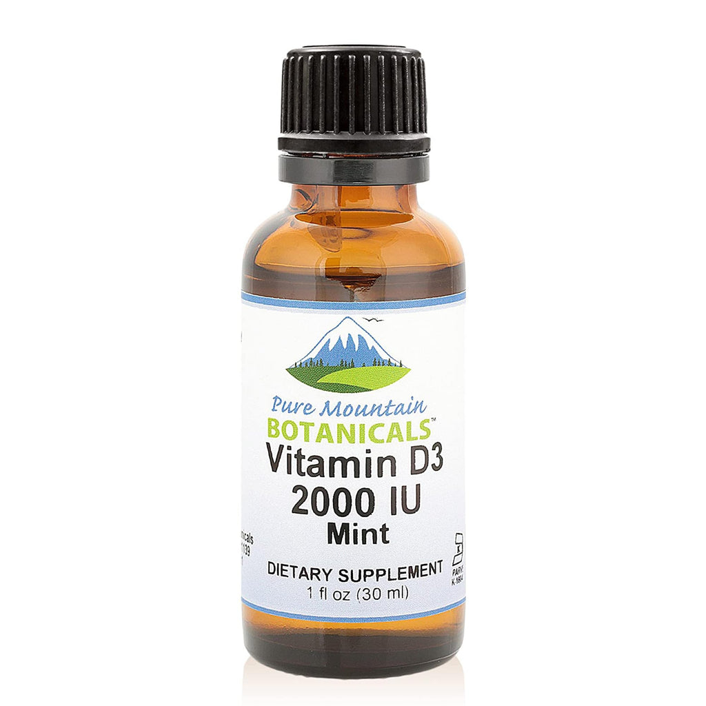 Pure Mountain Botanicals Liquid Vitamin D3 Drops 2000 IU - 1 oz
