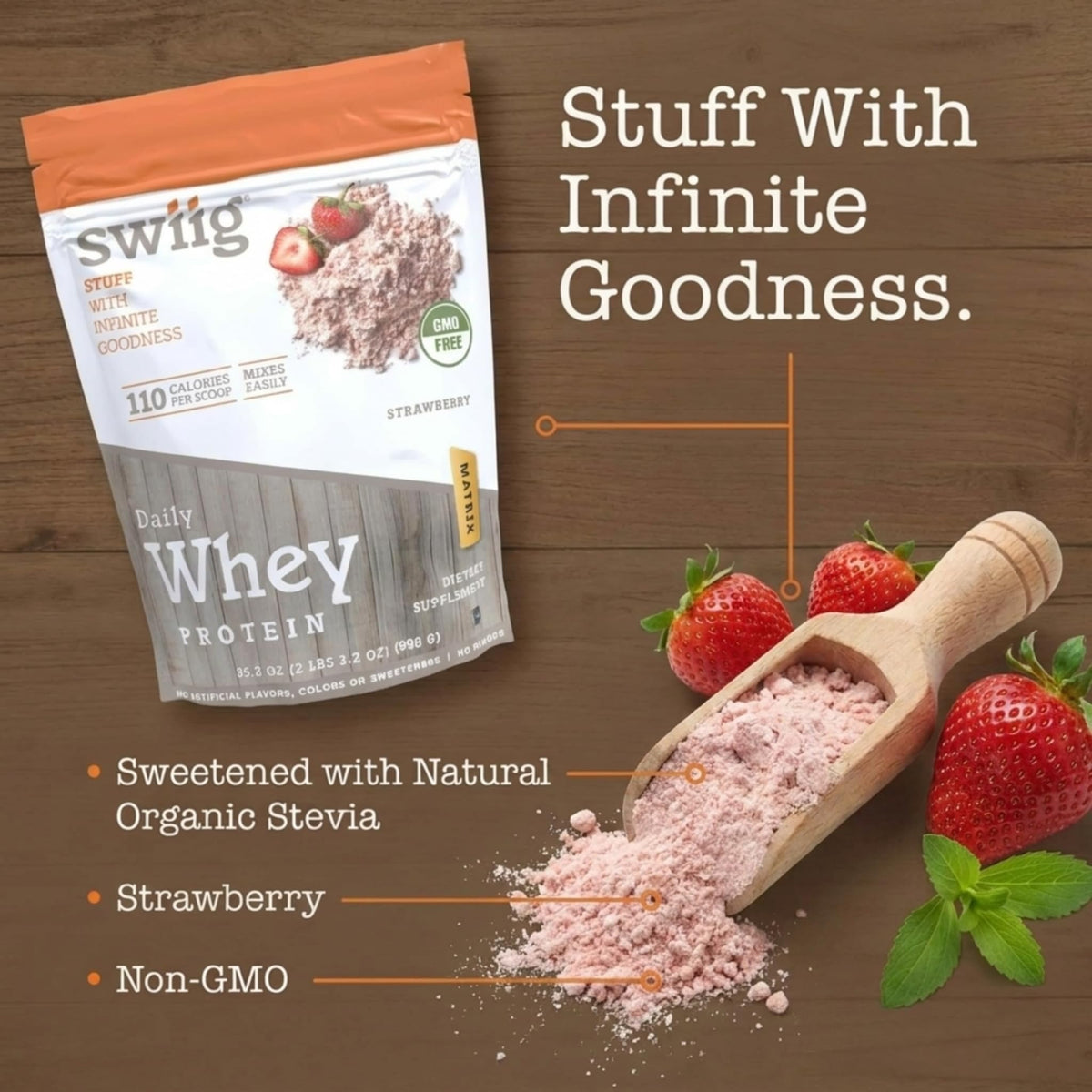 swiig Whey Matrix Protein Powder (2.2 lb, Strawberry) - image 7