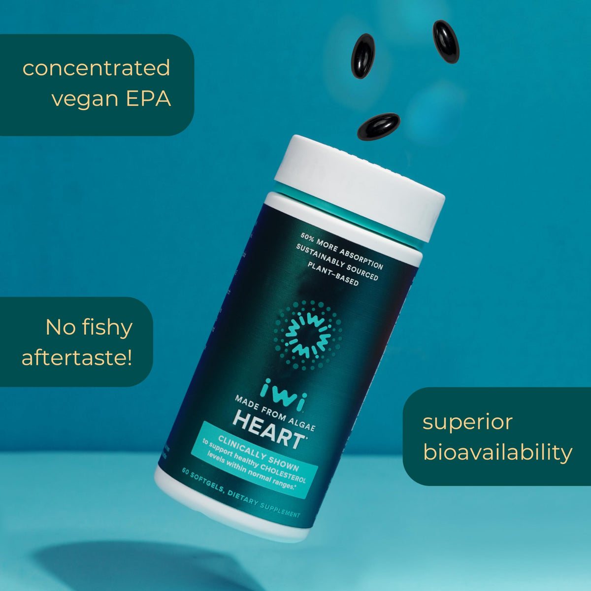 Iwi Life Heart Omega-3 - Healthy Heart Support - Vegan Fish Oil