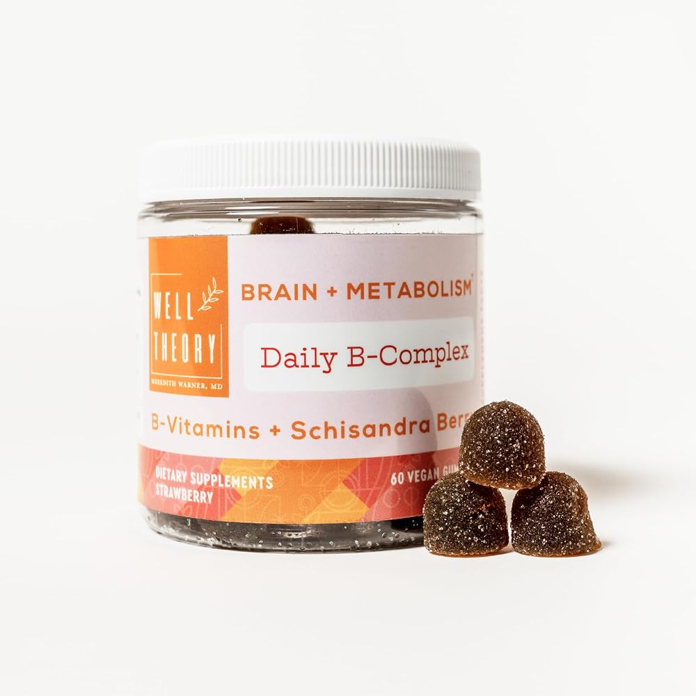 WELL THEORY Daily B-Complex Gummies for Brain & Metabolism - 60 Gummies