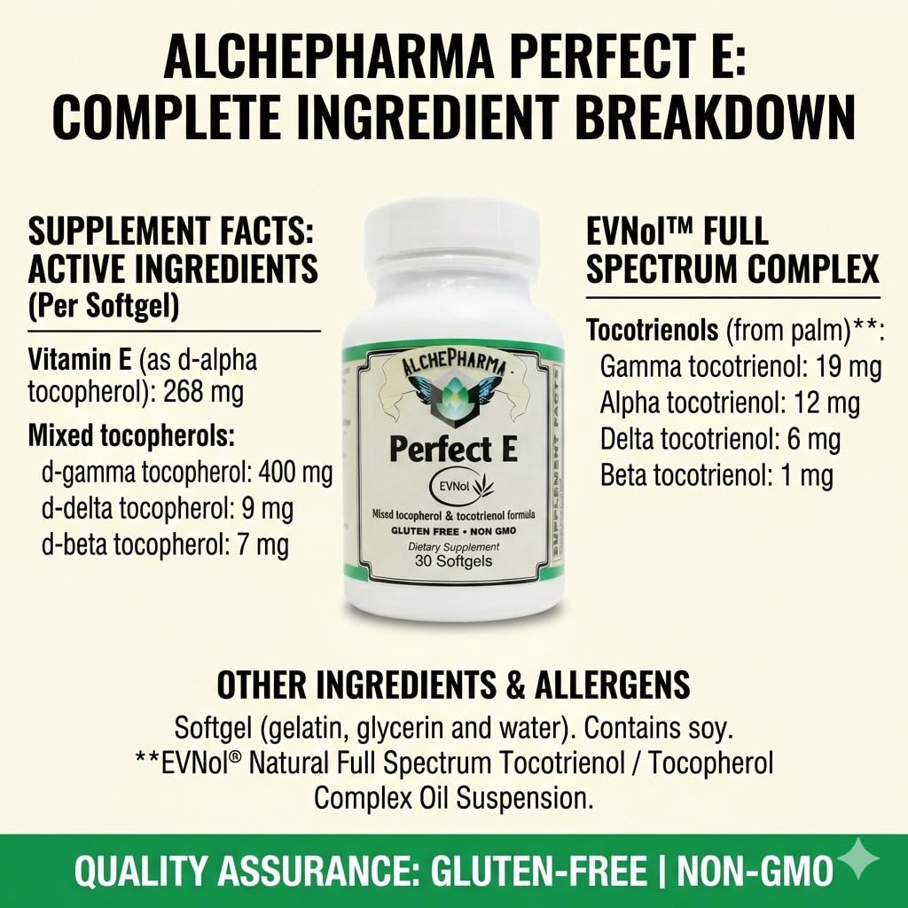 AlchePharma Perfect E - Patented EVNol® Brand tocotrienols Full