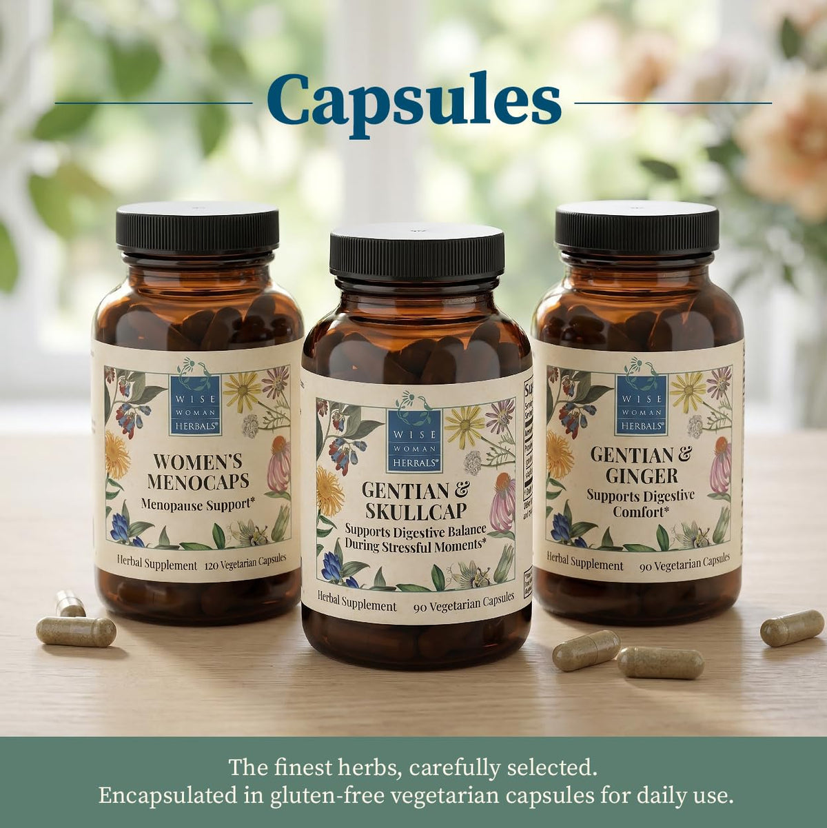 Wise Woman Herbals Gentian & Skullcap Digestive Support - 90 Capsules - image 5