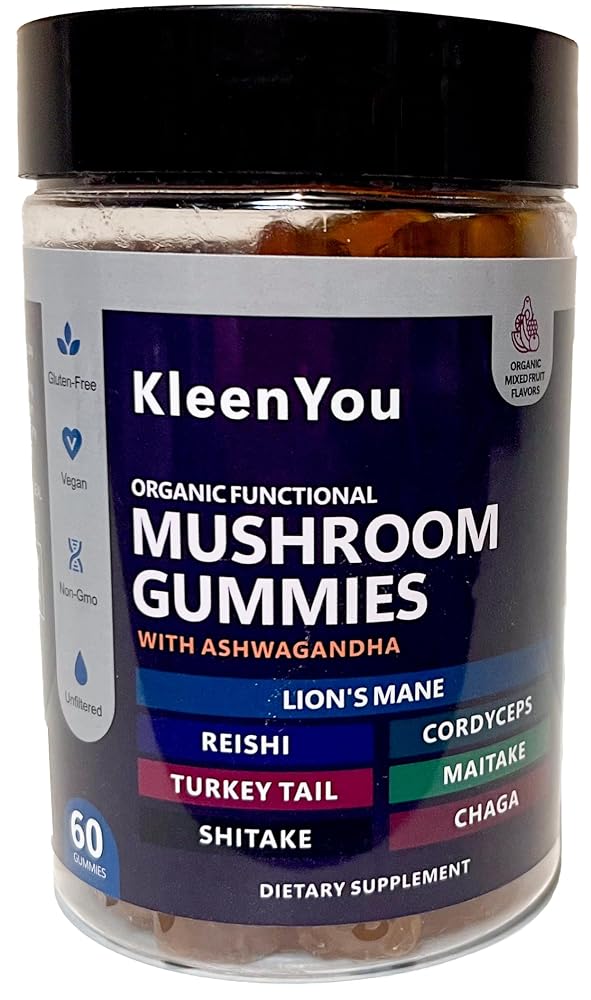 Generic Lion's Mane & Ashwagandha Mushroom Gummies - 60 Gummies