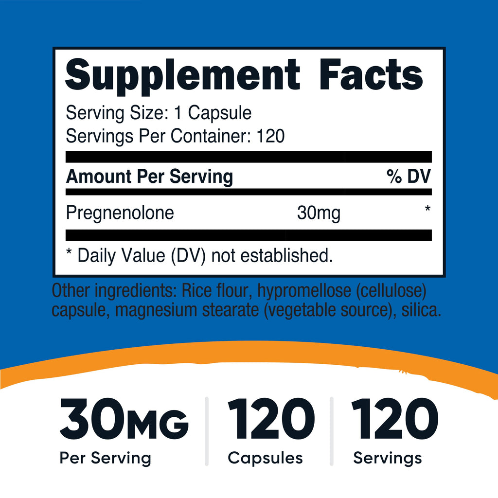 Nutricost Pregnenolone 30mg - 120 Capsules - image 2