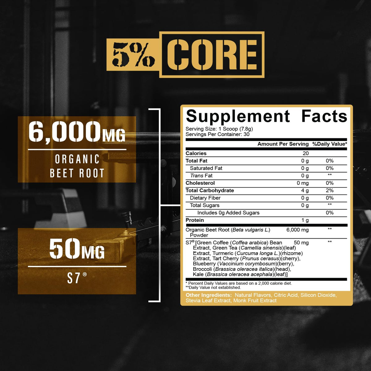 5% Nutrition Core Organic Beet Root + S7 Powder - 7.51 oz - image 3