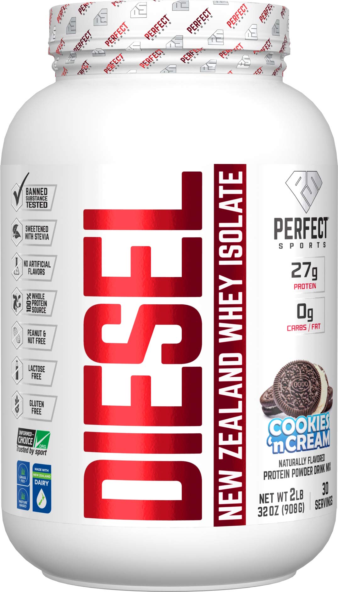 Perfect Sports Diesel 100% New Zealand Whey Isolate - 2 lb