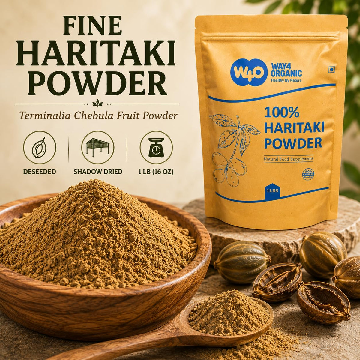 WAY 4 ORGANIC Haritaki Powder Terminalia Chebula - 16 Ounces - image 8