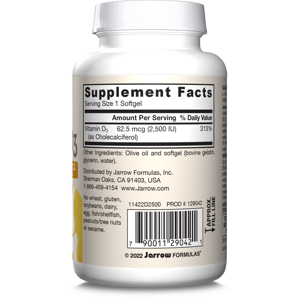 Jarrow Formulas Vitamin D3 2500 IU Immune Support - 100 Softgels - image 10