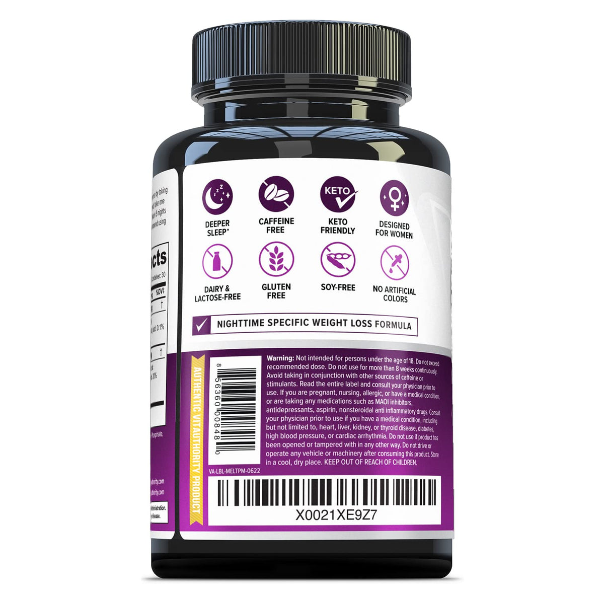 Vitauthority MELT PM Nighttime Sleep & Weight Loss Support - 60 Capsules - image 2