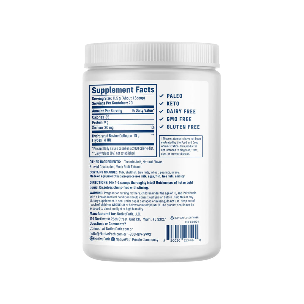 NativePath Collagen Peptides, 20 Servings