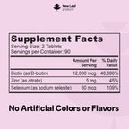 New Leaf Biotin 12000mcg Hair Skin Nails Vitamins - 180 Tablets - image 5