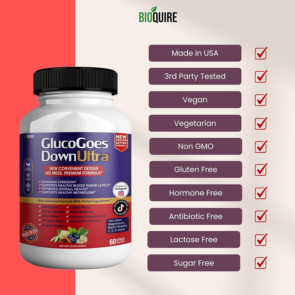 BIOQUIRE Gluco Goes Down Ultra Dietary Supplement