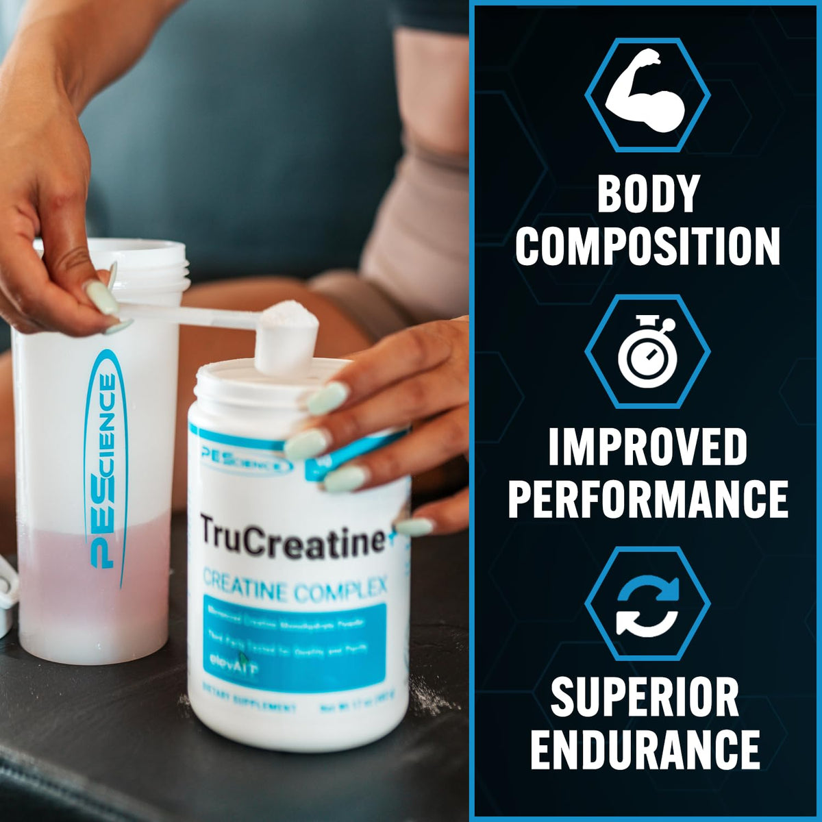 PEScience TruCreatine+ Creatine Monohydrate Powder - 90 Servings - image 2