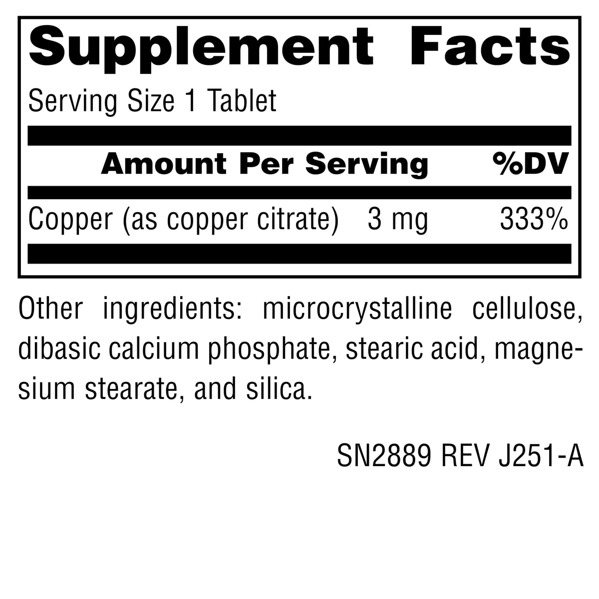 Source Naurals Copper 3 mg