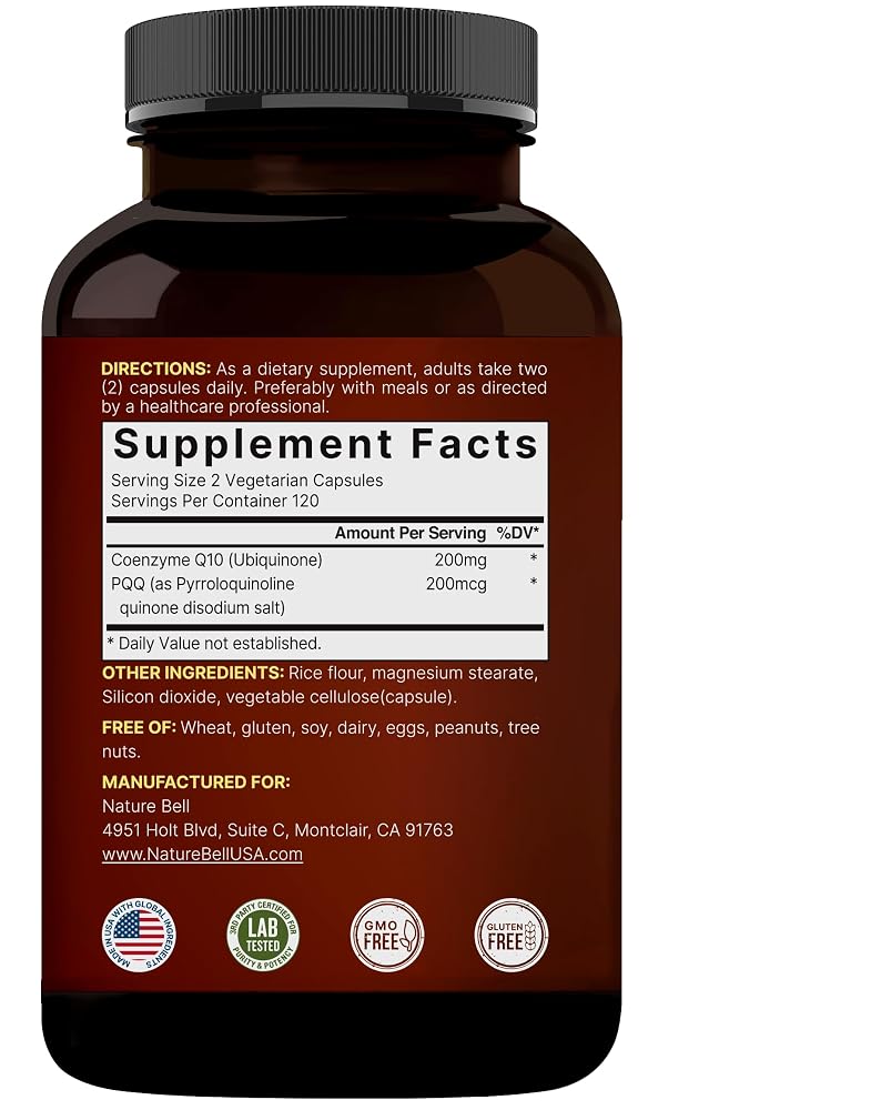 NatureBell CoQ10 200mg with PQQ - 240 Vegetarian Capsules - image 7
