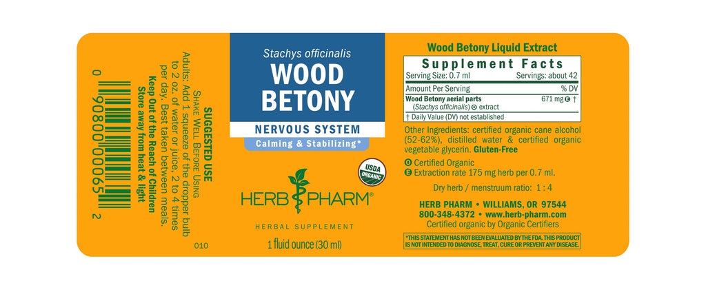 Herb Pharm Certified Organic Wood Betony Liquid Extract - 1 Fl Oz - image 7