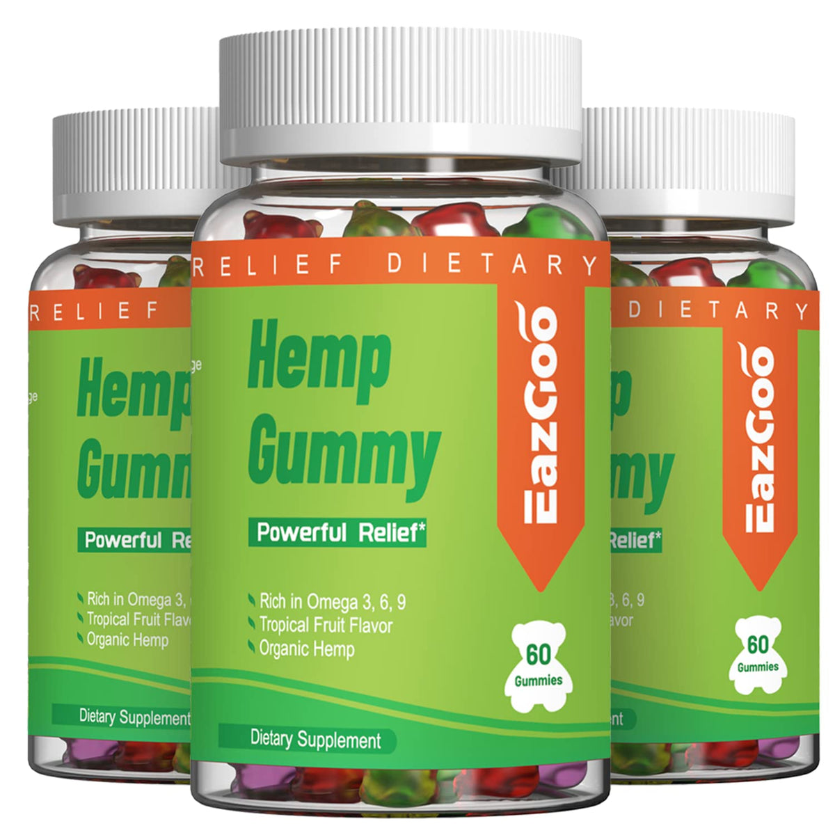 EAZGOO Natural Hemp Gummies 2,000,000 XXL Extra Strength