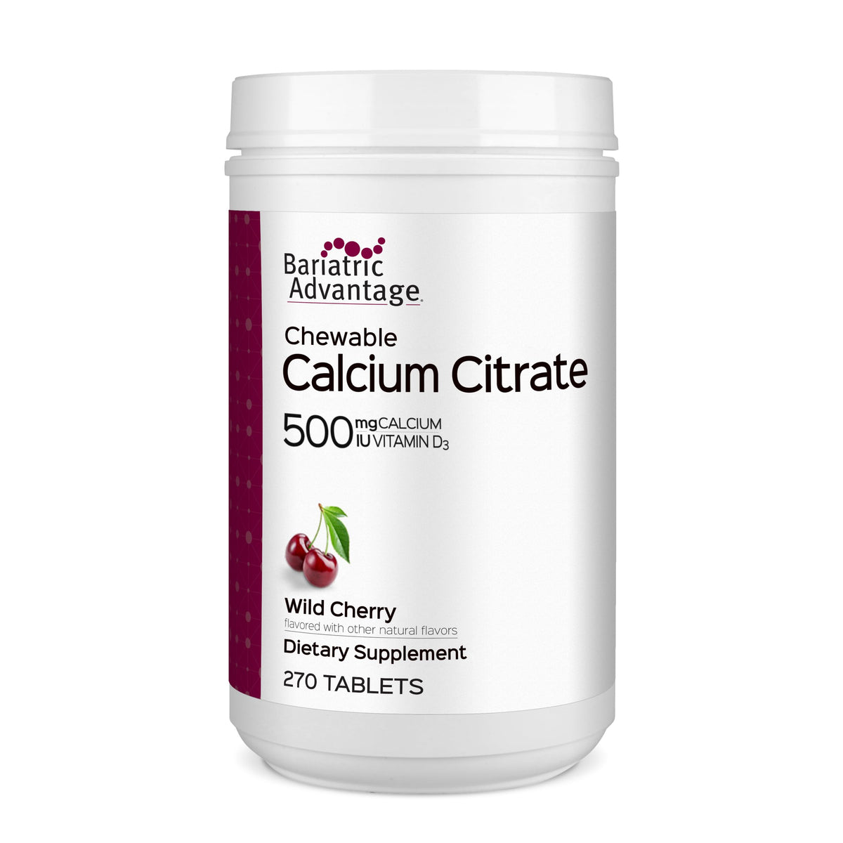 Bariatric Advantage Calcium Citrate Chewable, Wild Cherry - 270 Tablets